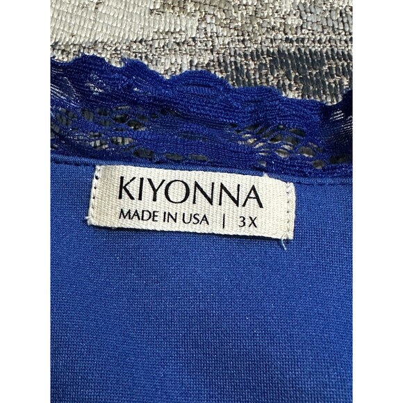 NWT Kiyonna Mademoiselle Lace Cocktail Dress 3X Sapphire Blue Scalloped Lace - Picture 9 of 11